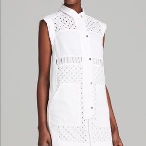 Rebecca Taylor White Eyelet Cap Sleeve Dress